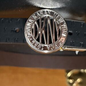DKNY Black Belt with Silver tone Accents. Size Small. NWT